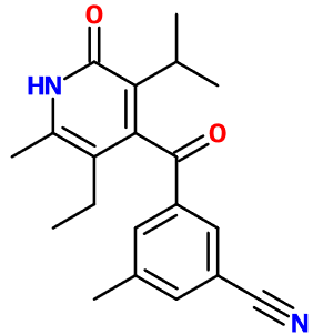 (image for) MC080053 3-[5-Ethyl-6-methyl-2-oxo-3-(propan-2-yl)-1,2-dihydropyridine-4-carbonyl]-5-methylbenzonitrile